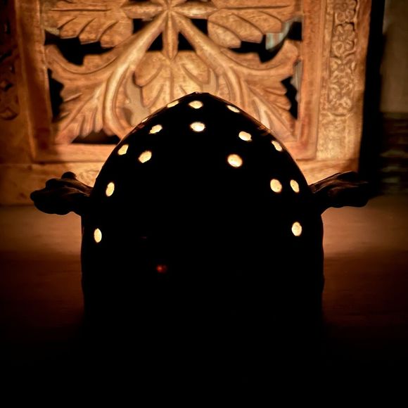 Unique Ceramic White Clay Tea-light Candle Holder Artisan Pottery Signed 4" H - Picture 15 of 15